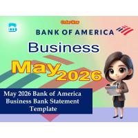 May 2026 BOA Business Bank Statement Template | Editable PDF Format